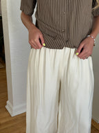 Lucy Paris Bea Cream Wide Leg Relaxed Pants
