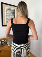 Lucy Paris Kamila Black Floral Strap Tank Top