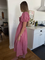 Sofie the Label Lottie Red Gingham Puff Sleeve Midi Dress