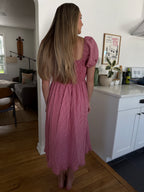 Sofie the Label Lottie Red Gingham Puff Sleeve Midi Dress