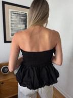 Sofie the Label Elsie Black Peplum Sleeveless Top