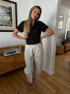 Miou Muse Lorena Cream Balloon Leg Jean Pants