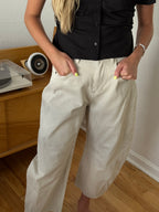 Miou Muse Lorena Cream Balloon Leg Jean Pants