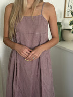 Things Between Missy Gingham Sleeveless Midi Dress (Wine)