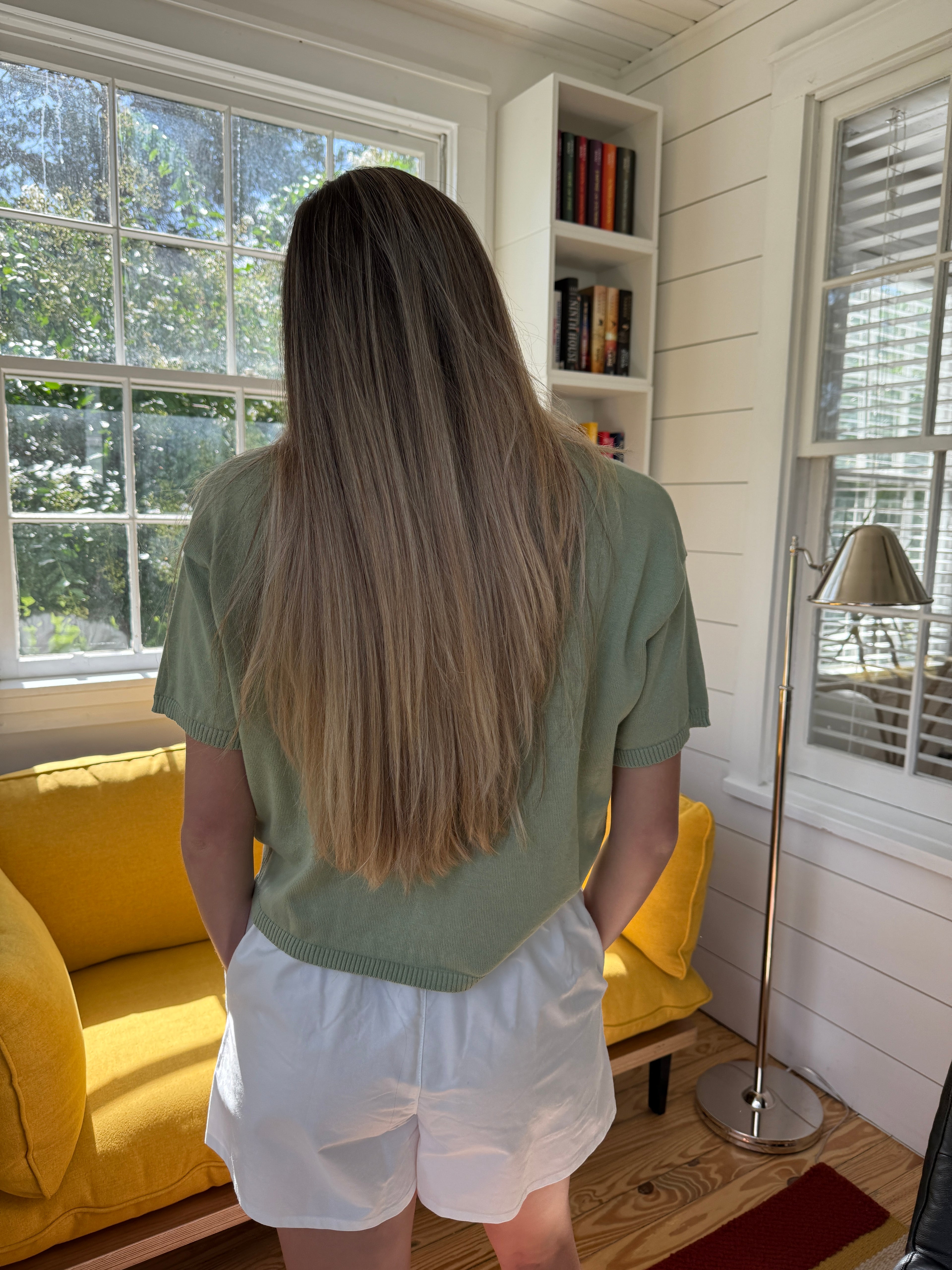 Things Between Toby Half-Sleeve Cardigan Top (Sage)