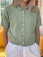 Things Between Toby Half-Sleeve Cardigan Top (Sage)