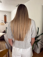 Things Between Toby Half-Sleeve Cardigan Top (Heather Grey)