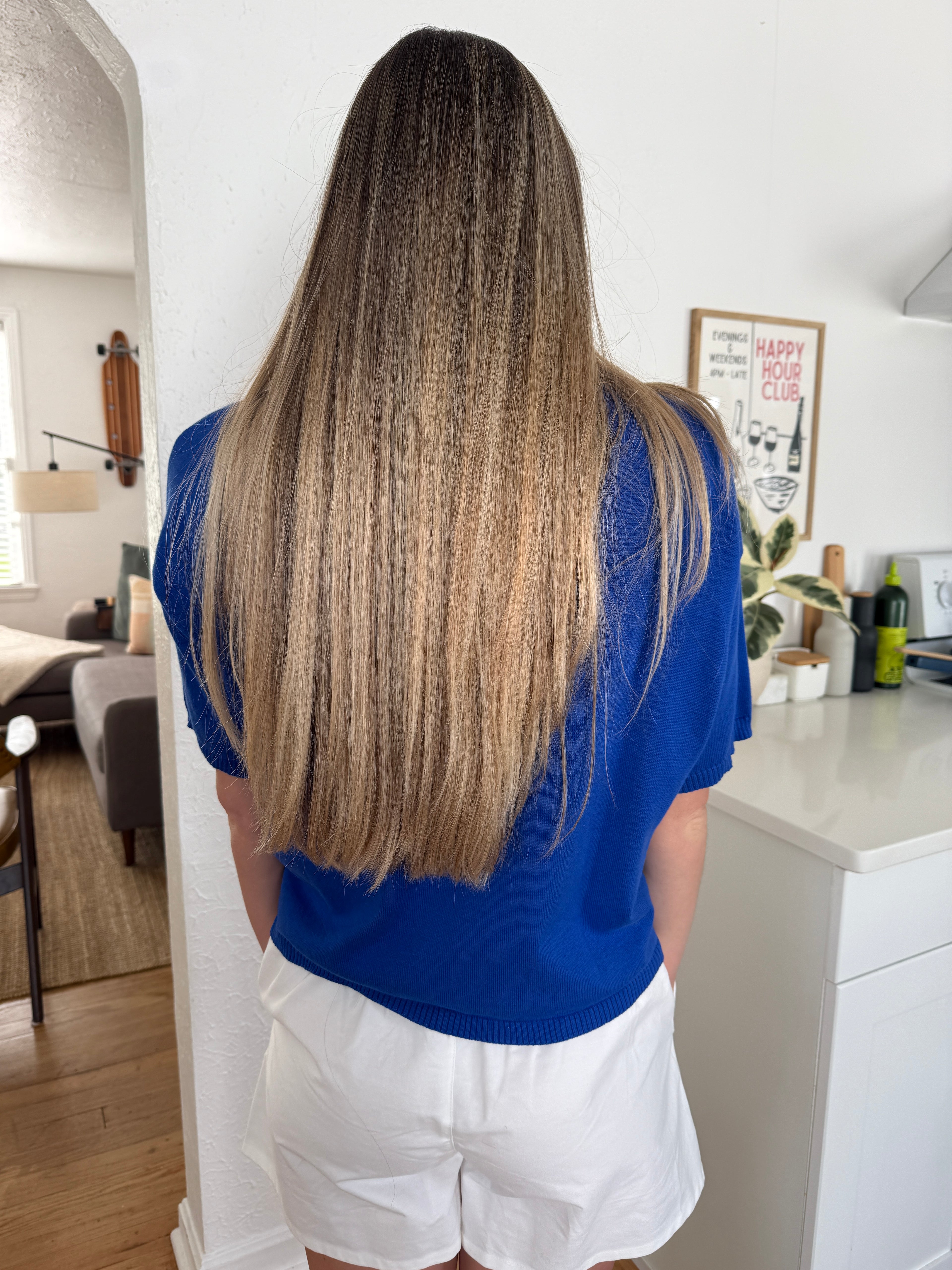 Things Between Toby Half-Sleeve Cardigan Top (Cobalt Blue)