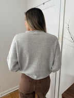 Things Between Piper Knit Rolled Hem Button Cardigan (Light Grey)