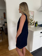 FRNCH Nala Denim Buttoned Tank Mini Dress