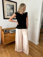 Lucy Paris Bea Light Blush Wide Leg Relaxed Pants