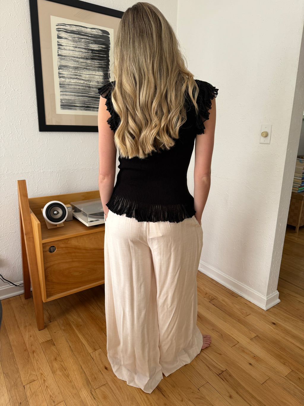 Lucy Paris Bea Light Blush Wide Leg Relaxed Pants