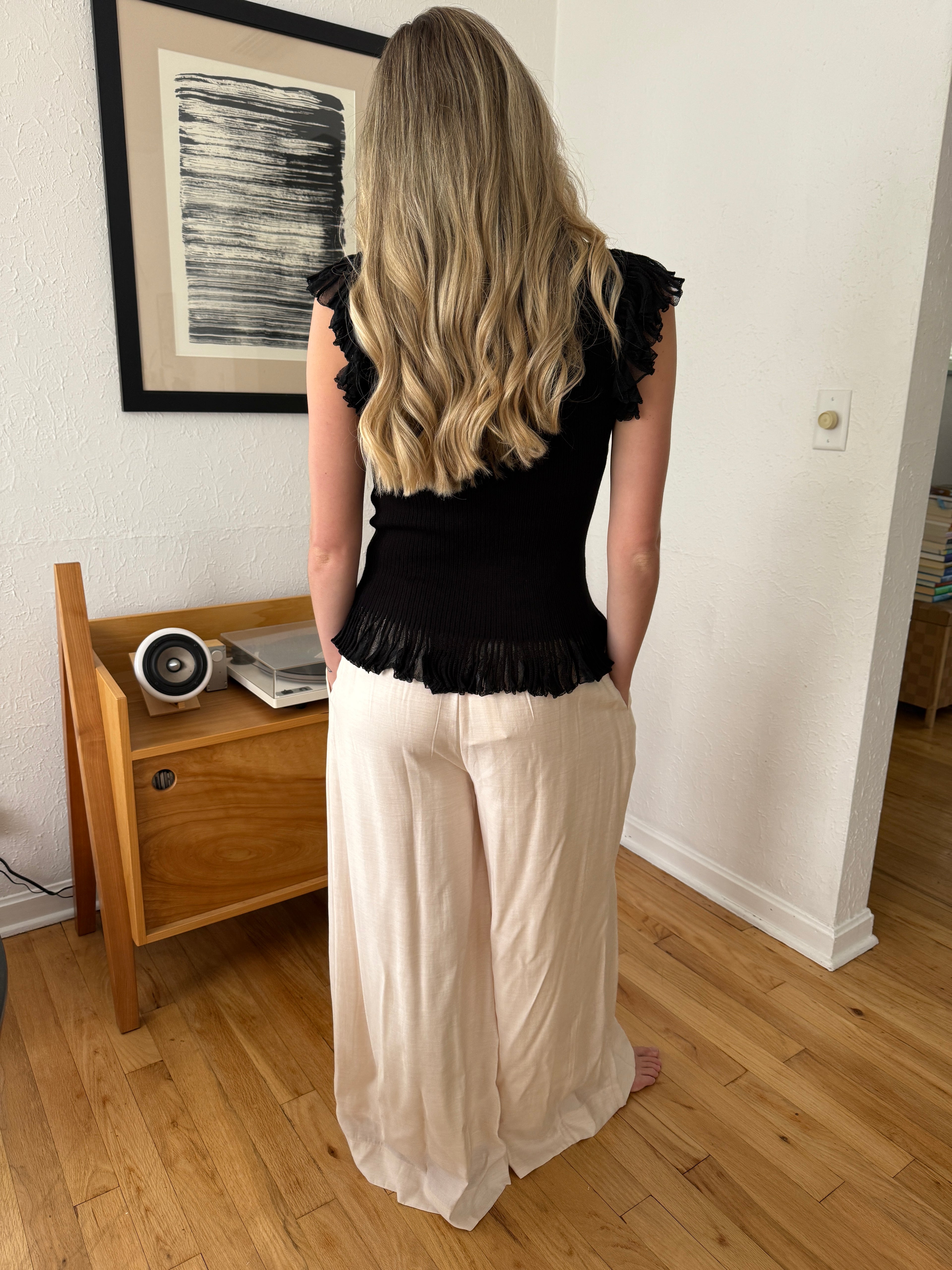 Lucy Paris Bea Light Blush Wide Leg Relaxed Pants