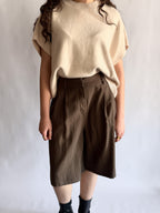 Miou Muse Landon Dark Olive Long Trouser Shorts