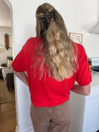 Things Between Toby Half-Sleeve Cardigan Top (Red)