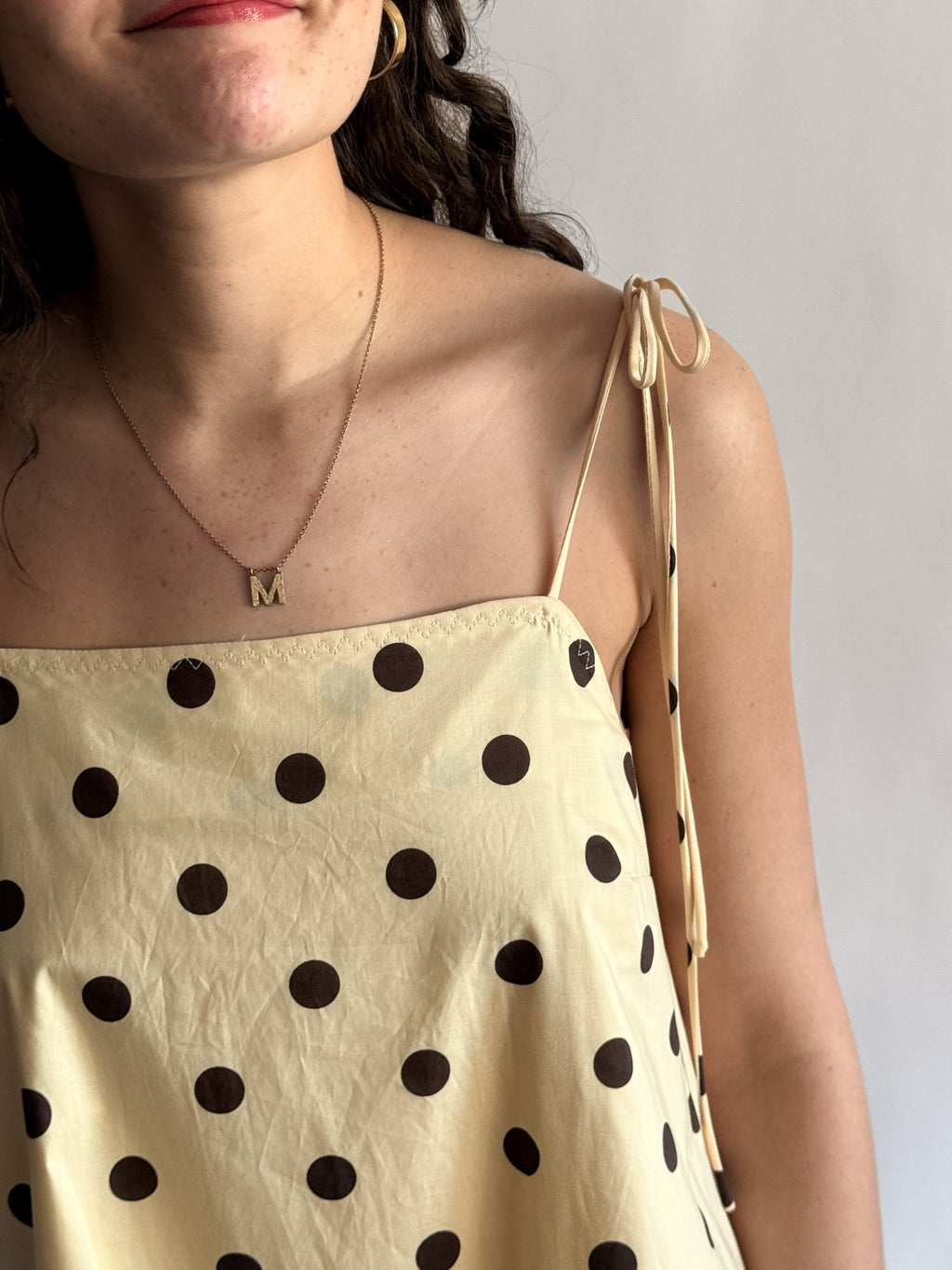 Things Between Layla Sleeveless Polka Dot Mini Dress (Cream)