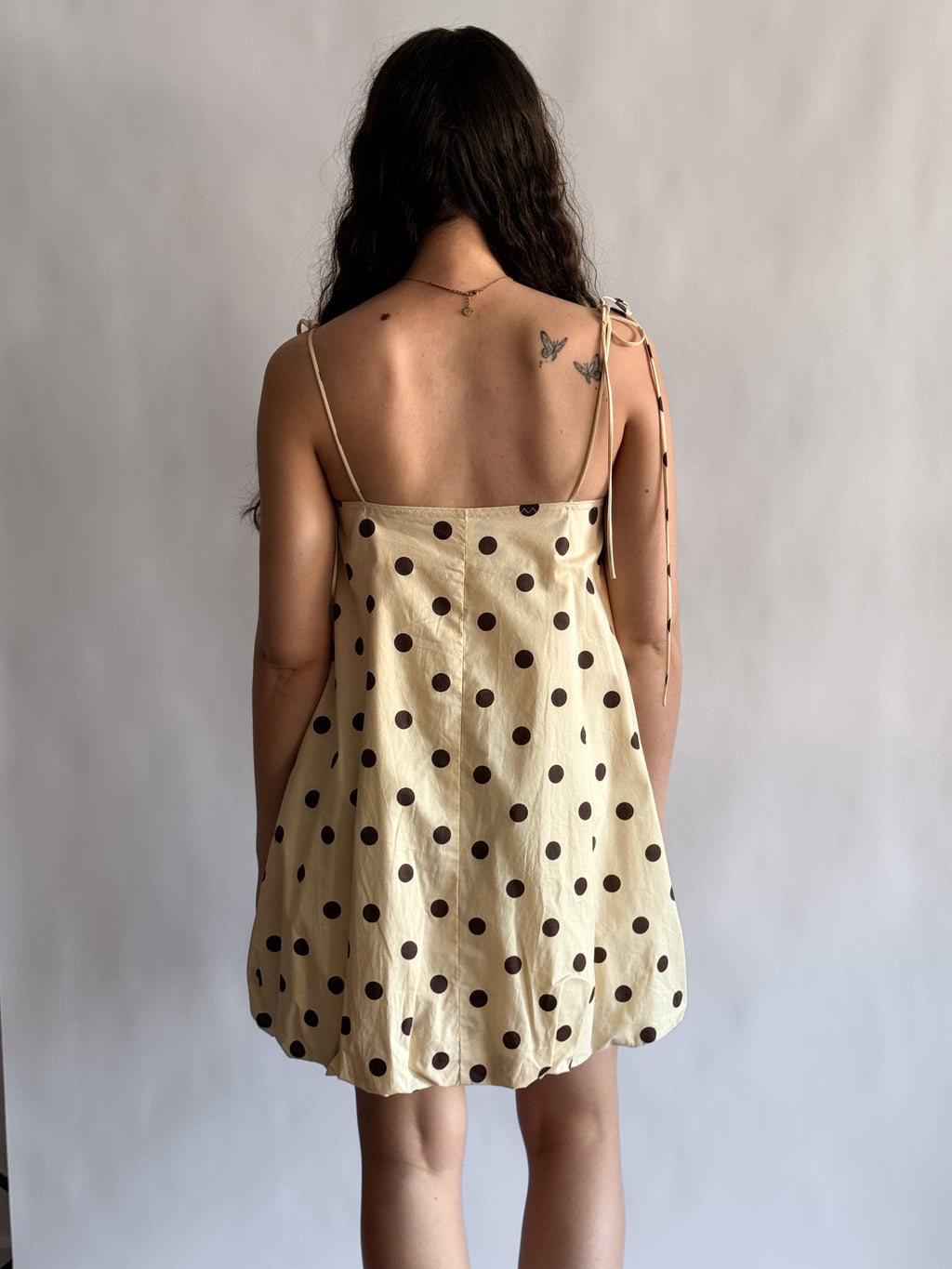 Things Between Layla Sleeveless Polka Dot Mini Dress (Cream)