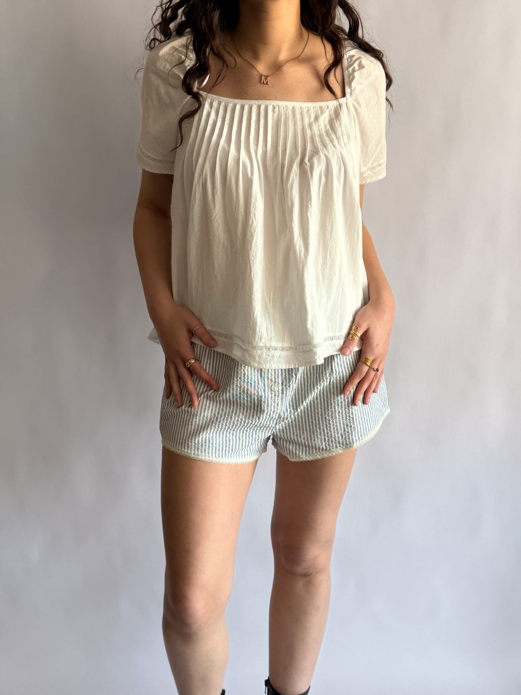 Bailey Rose Lily Blue Stripe Boxer Shorts