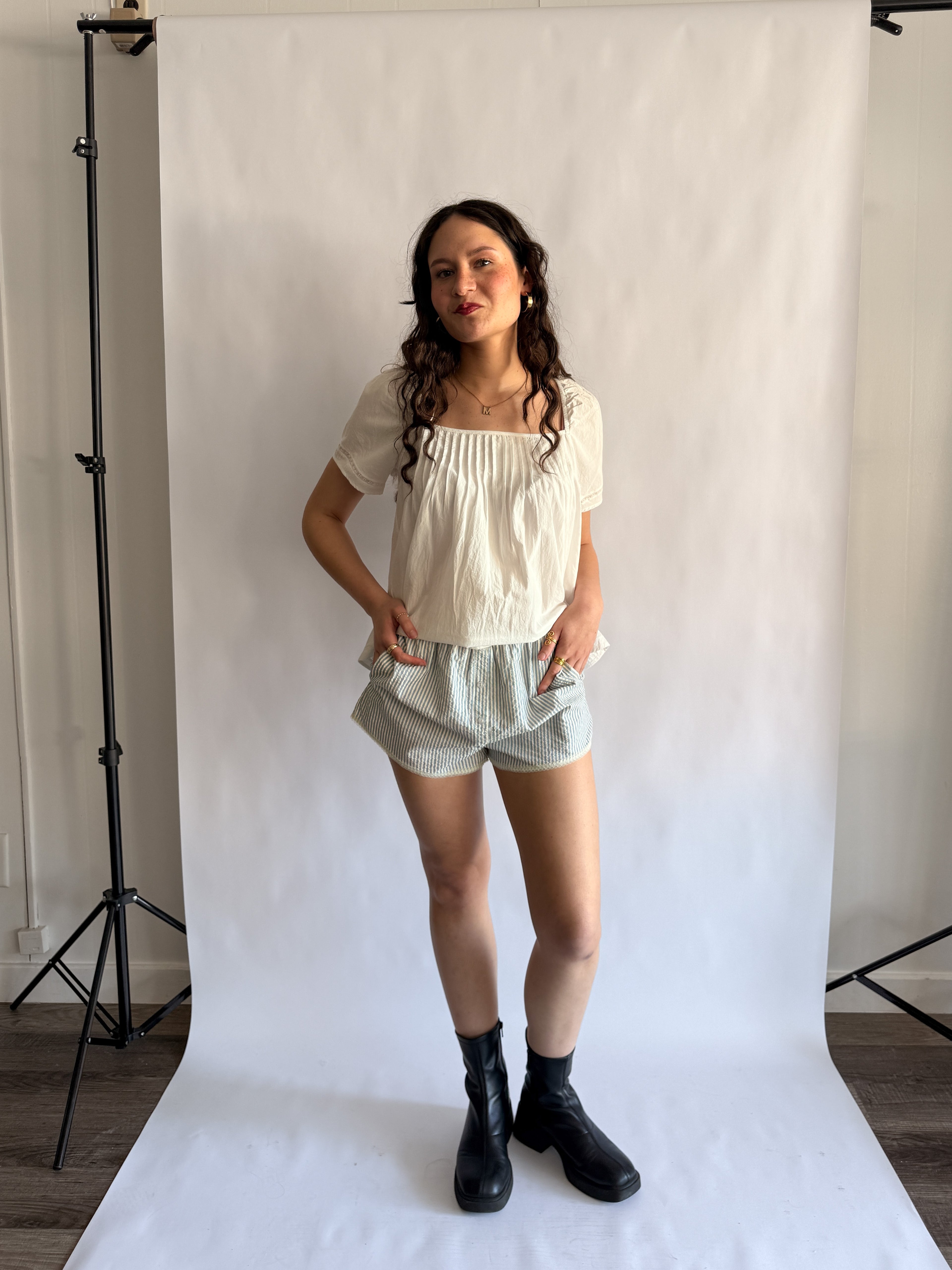 Bailey Rose Lily Blue Stripe Boxer Shorts