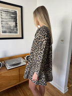 FRNCH Chardon Leopard Print Collared Shift Mini Dress