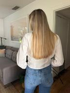 Violetta White Buttoned Long Sleeve Top