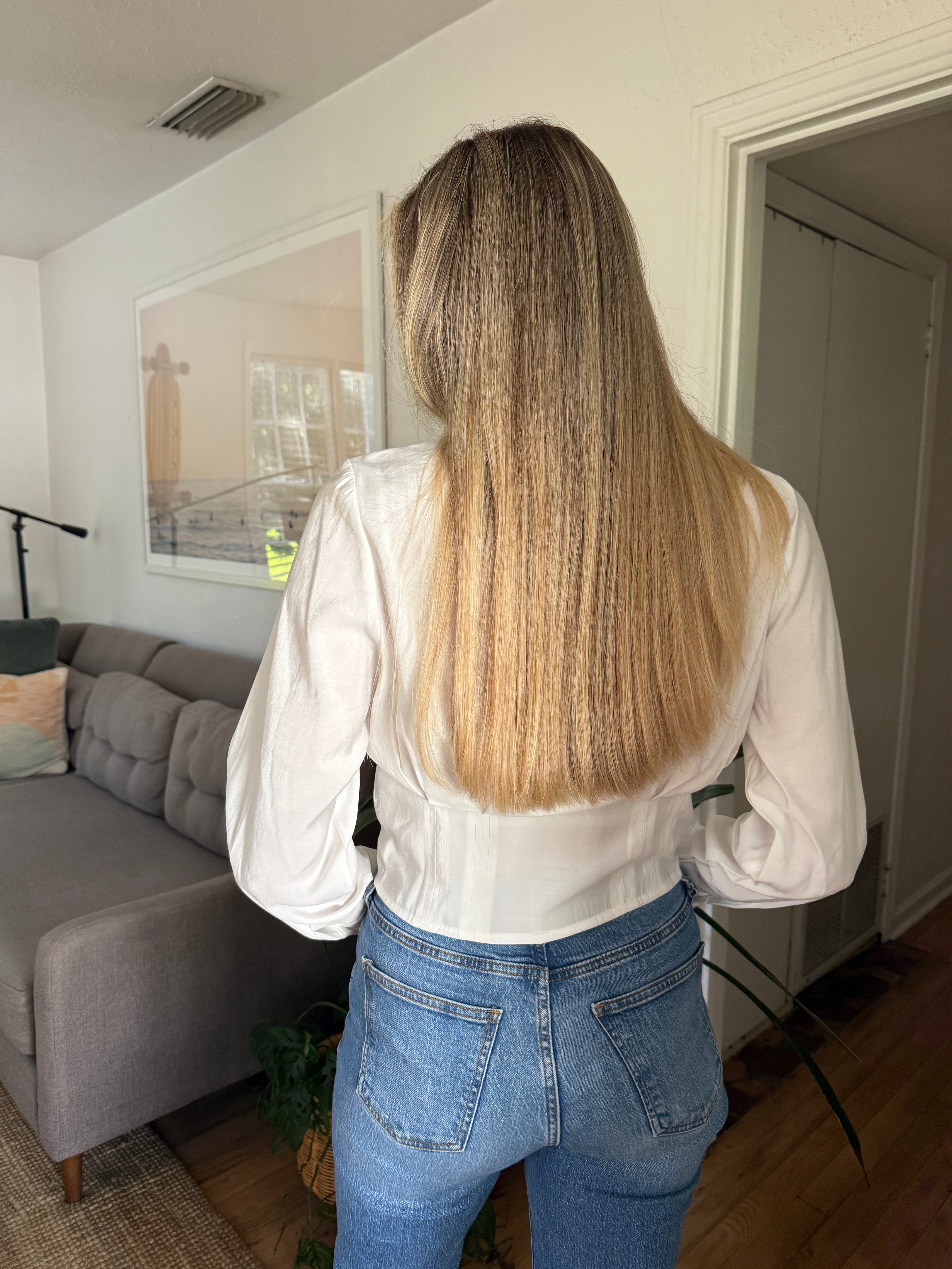 Violetta White Buttoned Long Sleeve Top