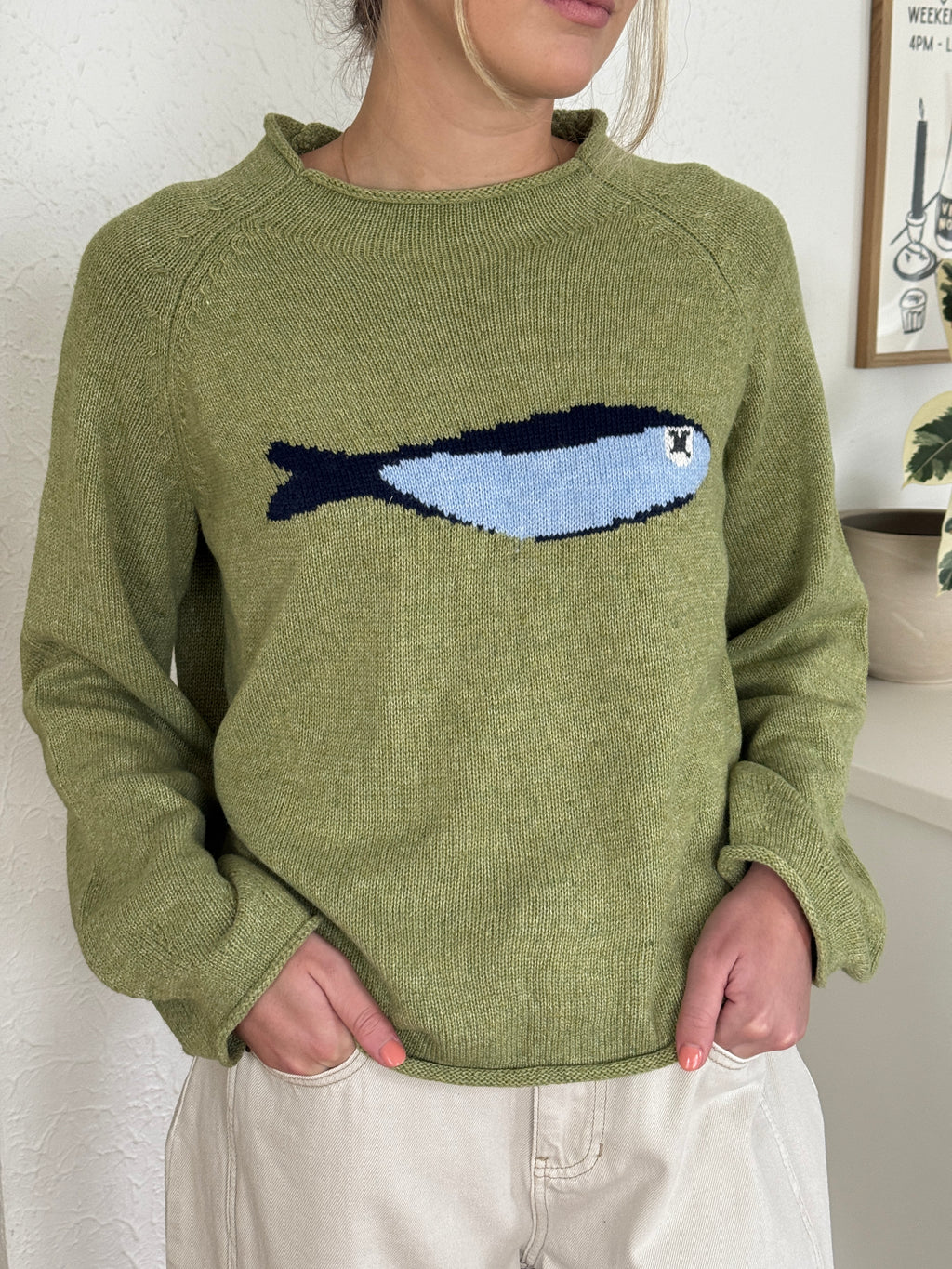 Things Between Poppy Sardine Green Knit Oversized Sweater