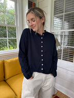 Things Between Toby Buttoned Cardigan Top (Navy)