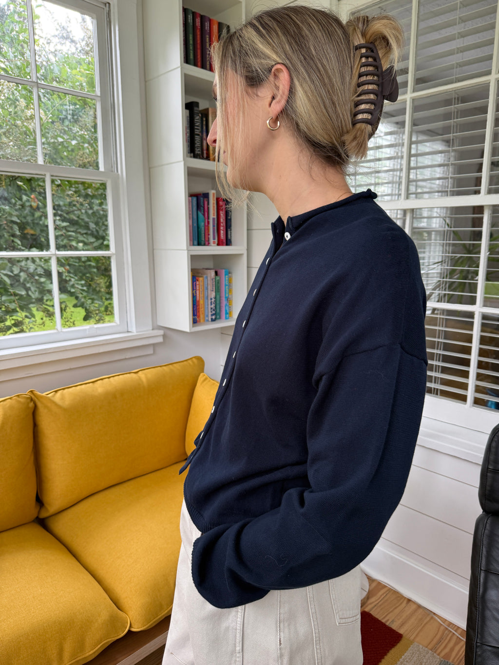 Things Between Toby Buttoned Cardigan Top (Navy)