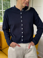 Things Between Toby Buttoned Cardigan Top (Navy)