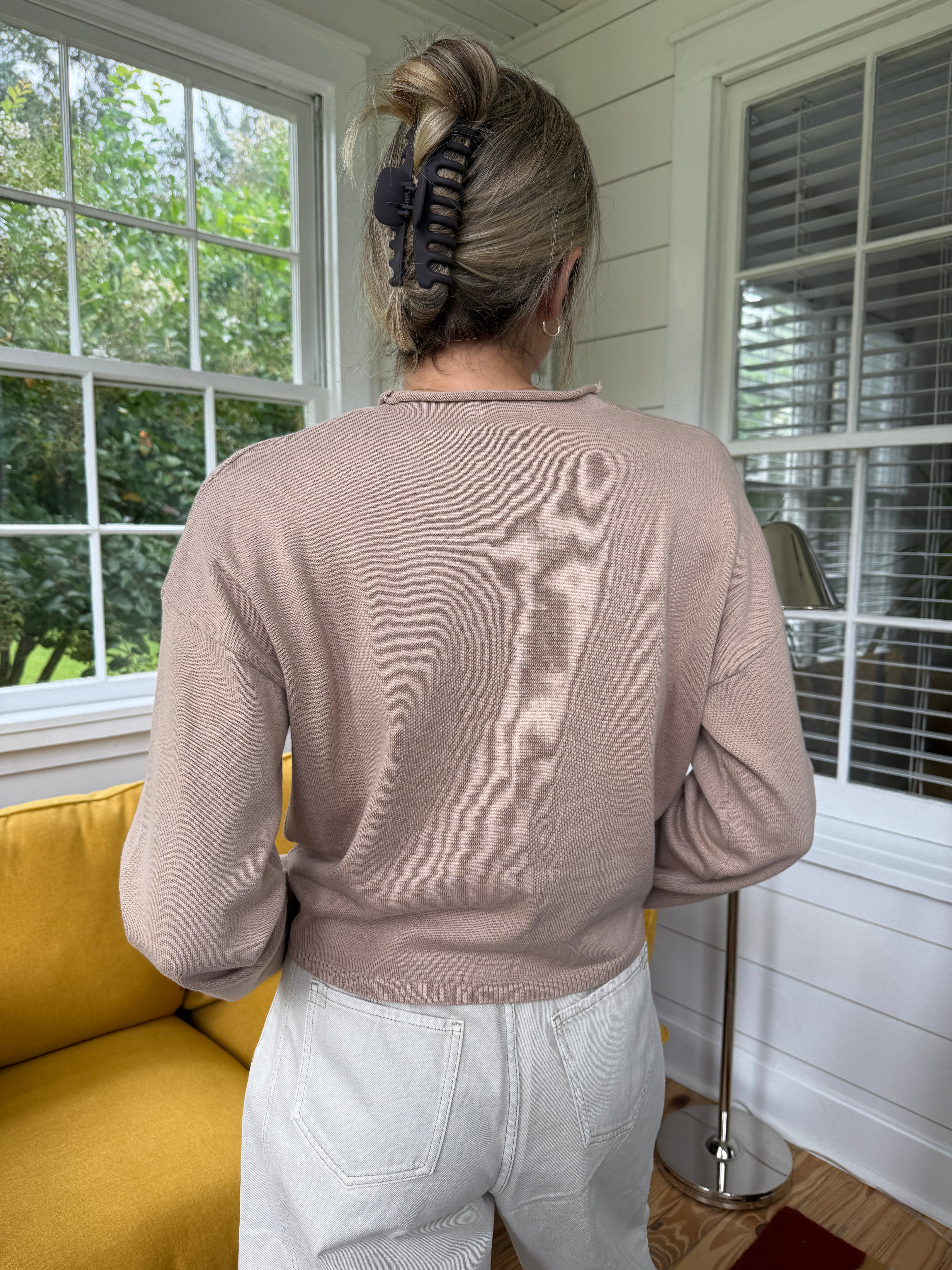 Things Between Toby Buttoned Cardigan Top (Beige)