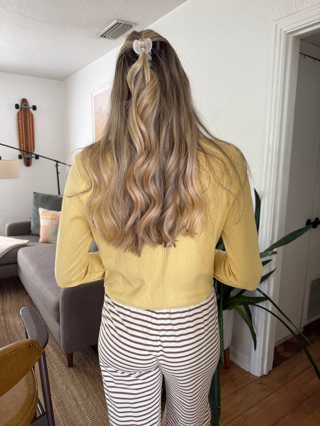 Things Between Rory Pointelle Knit Cardigan (Butter)