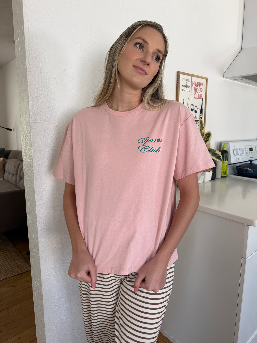 Miou Muse Rebecca Pink Sports Club Boxy T-Shirt