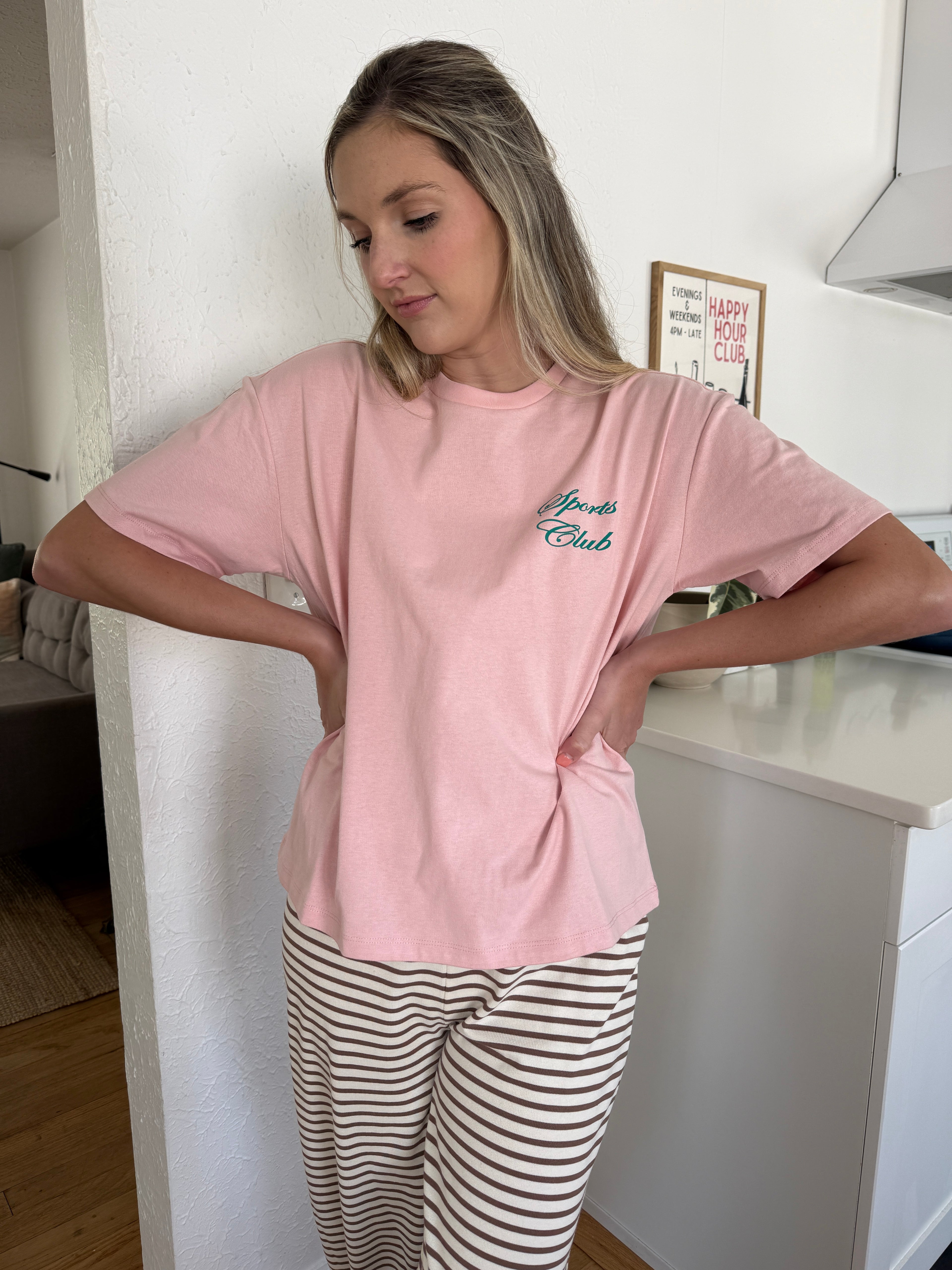 Miou Muse Rebecca Pink Sports Club Boxy T-Shirt
