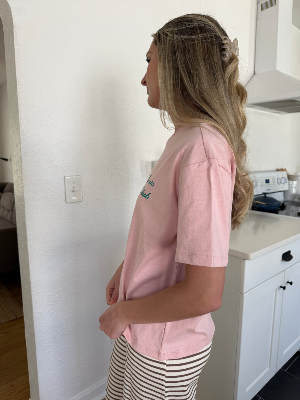 Miou Muse Rebecca Pink Sports Club Boxy T-Shirt