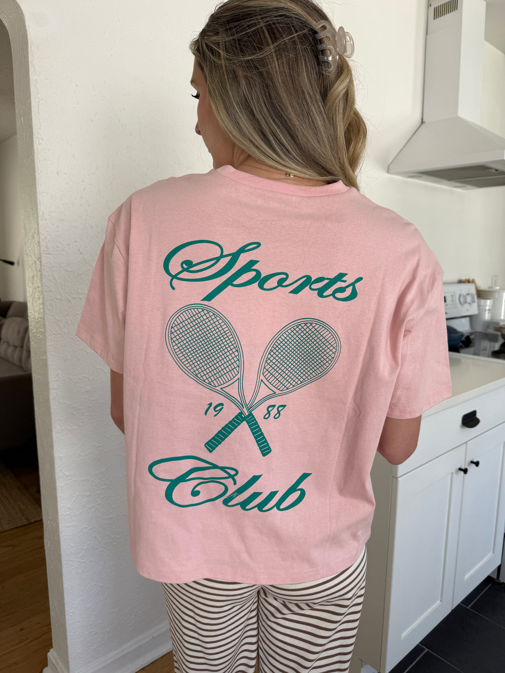 Miou Muse Rebecca Pink Sports Club Boxy T-Shirt