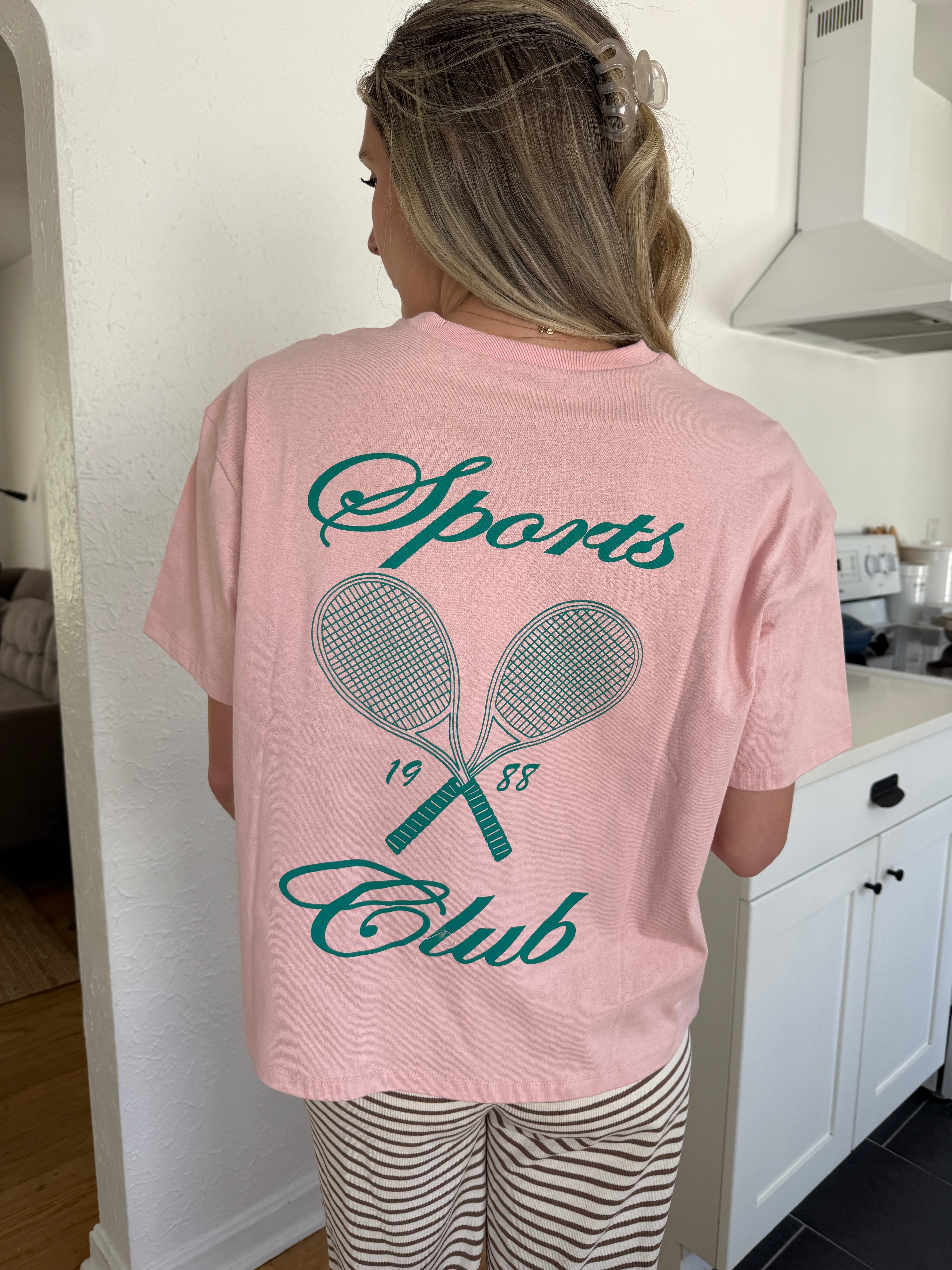 Miou Muse Rebecca Pink Sports Club Boxy T-Shirt