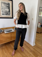 Miou Muse Raven Black Cuffed Denim Jeans