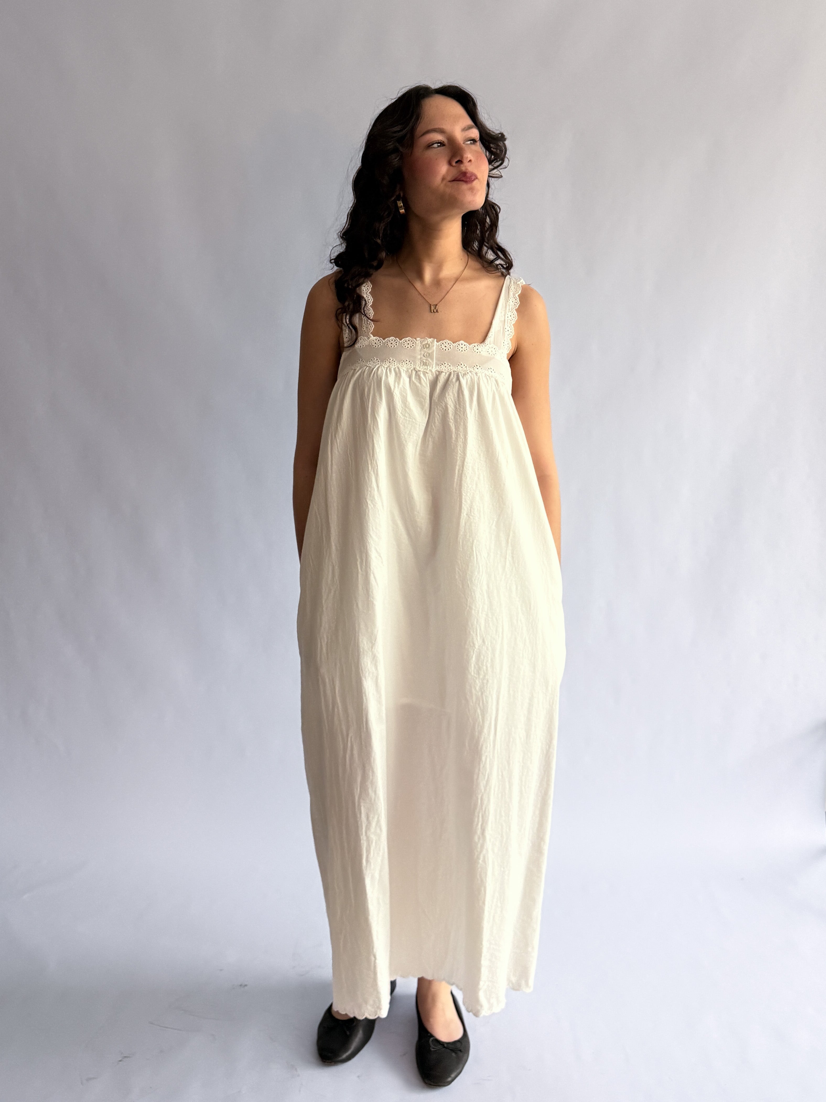 Things Between Lennon White Eyelet Tunic Maxi Dress