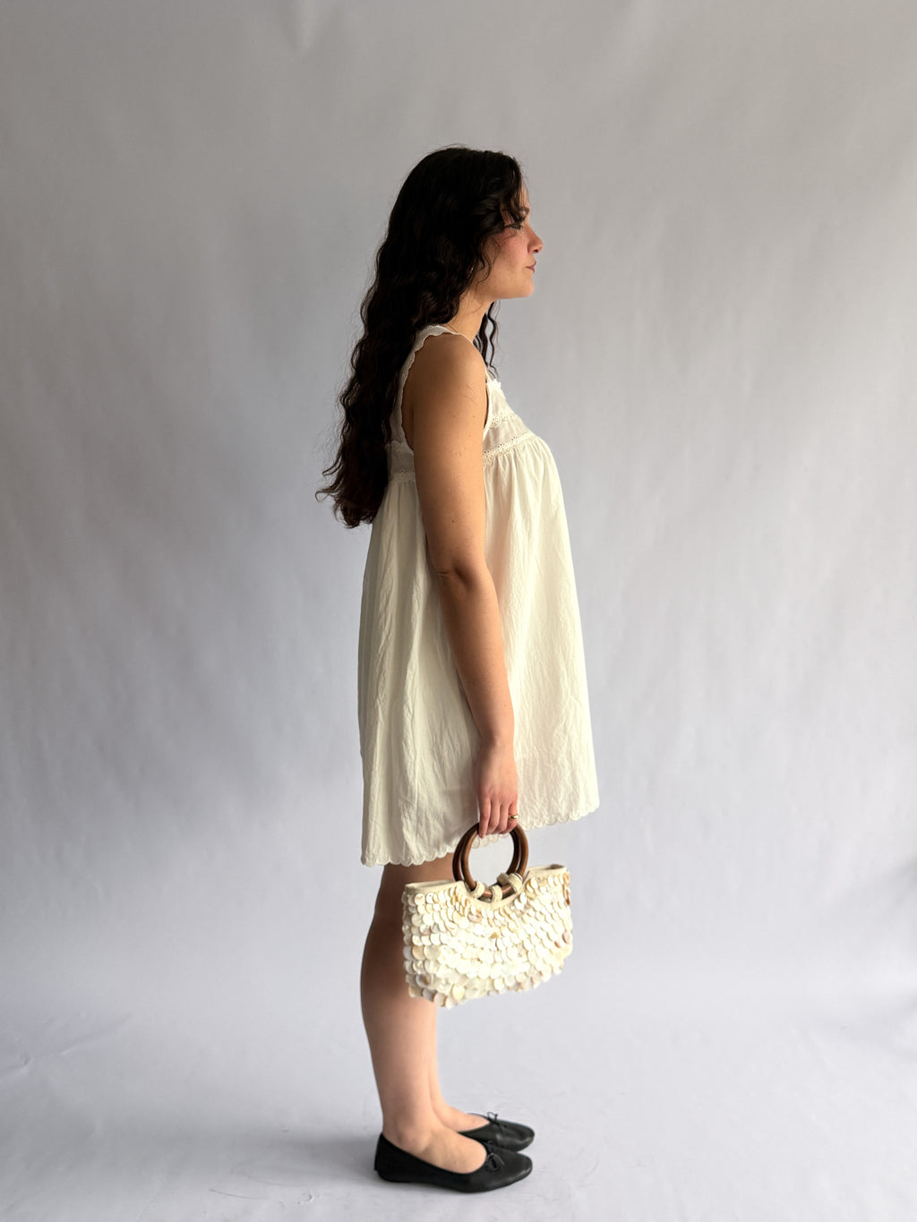 Things Between Lennon White Eyelet Tunic Mini Dress