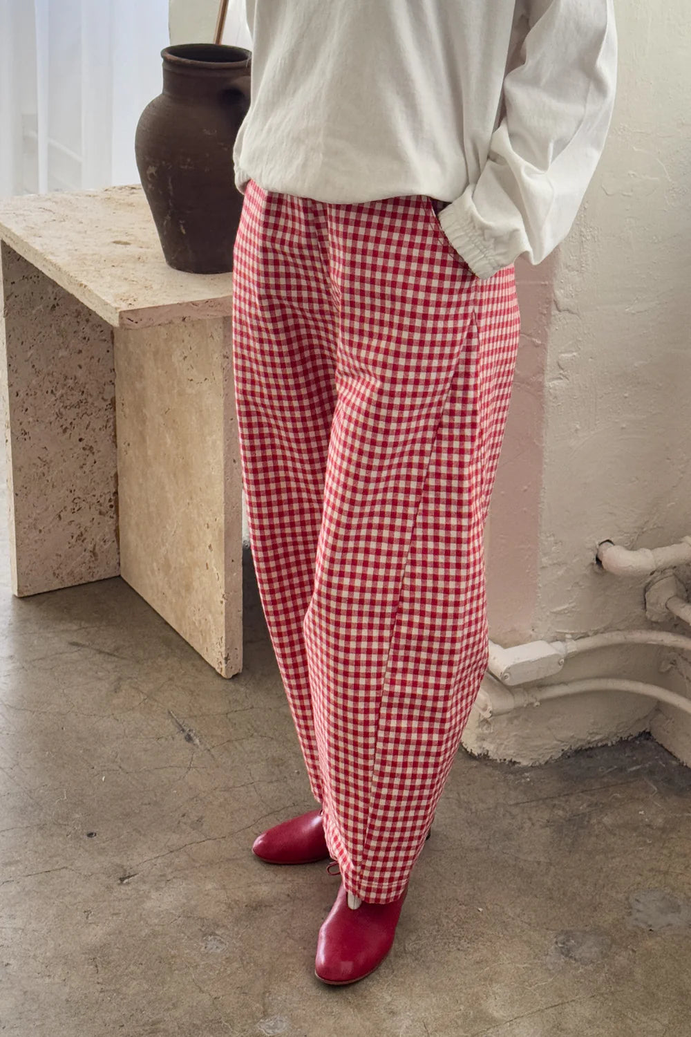 Le Bon Shoppe Gingham Arc Pants (Red)