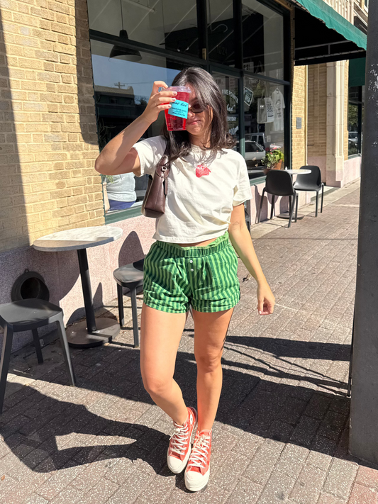 Things Between Bristol Green Striped Boxer Shorts