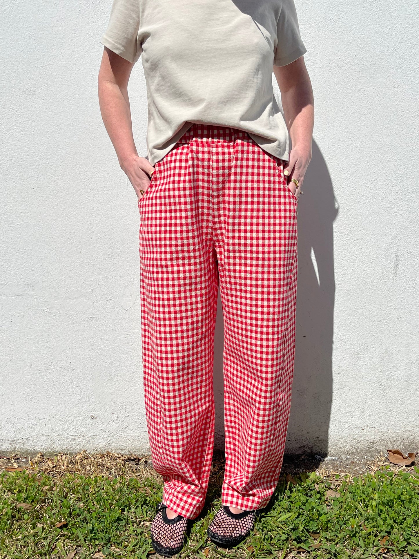 Le Bon Shoppe Gingham Arc Pants (Red)