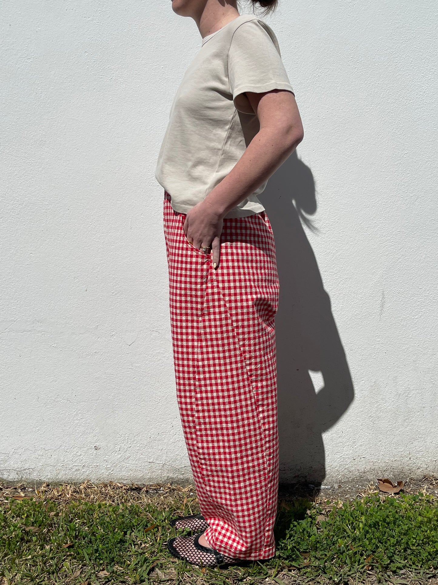 Le Bon Shoppe Gingham Arc Pants (Red)