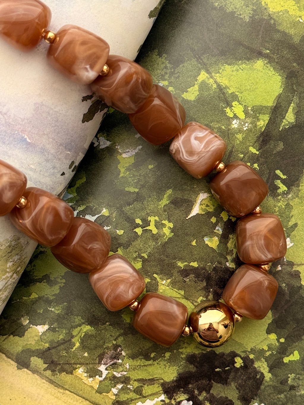 Jennifer Chunky Mocha Beaded Necklace