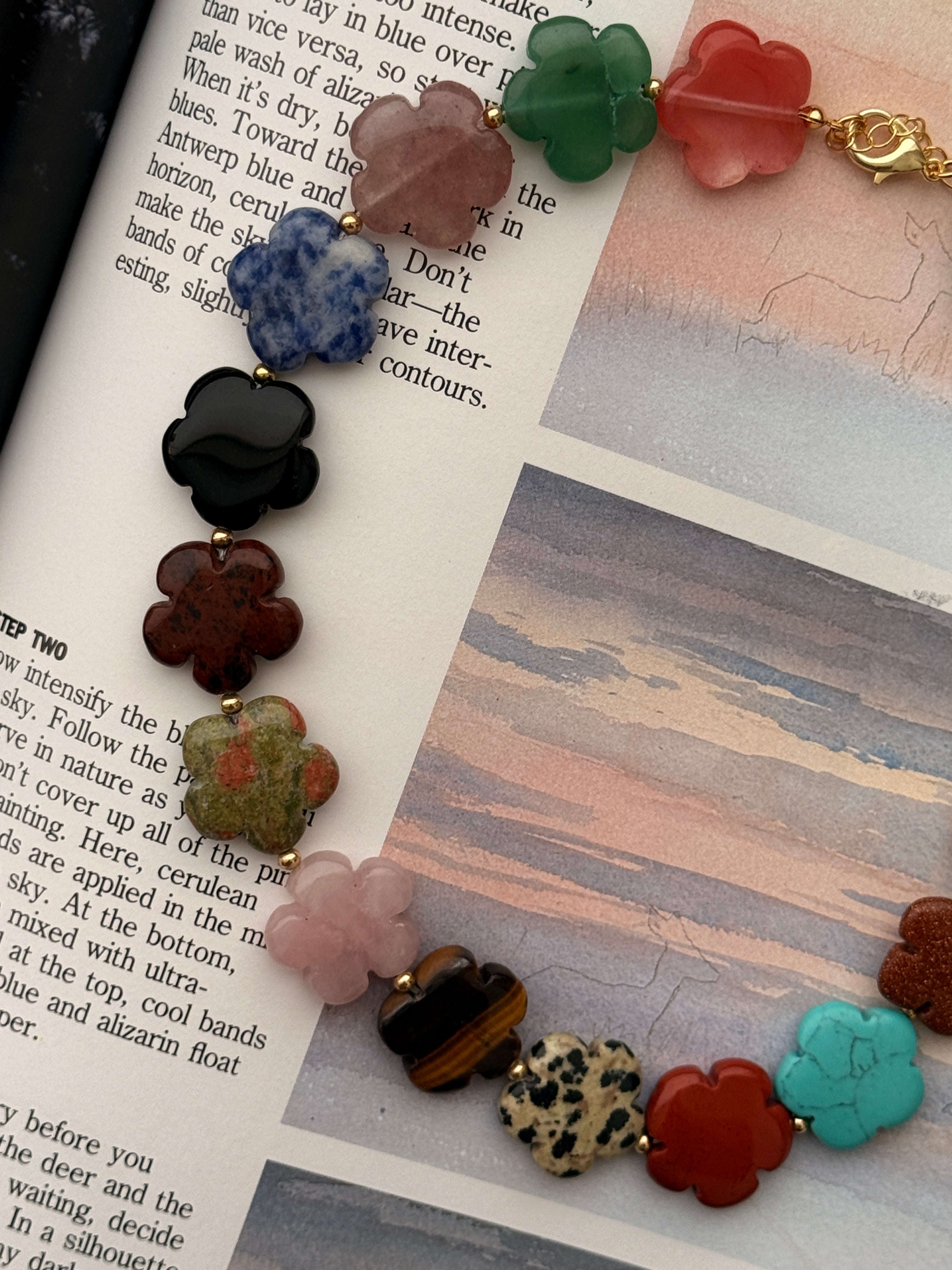 Jenni Multi Colored Clover Beaded Necklace