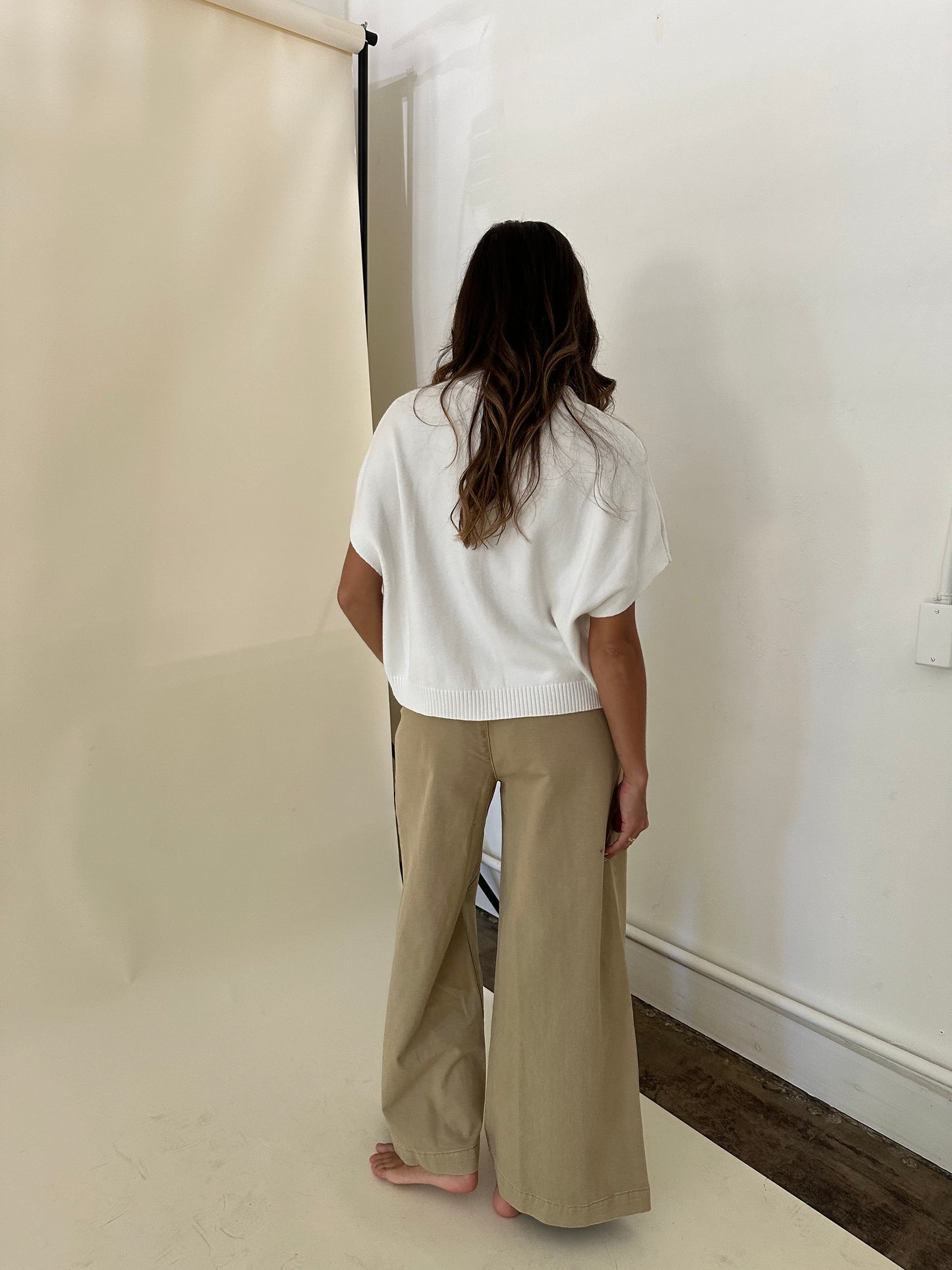 Miou Muse Dakota Khaki Wide Leg Denim Pants