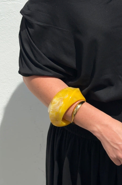Yellow Acetate Bangle Bracelet