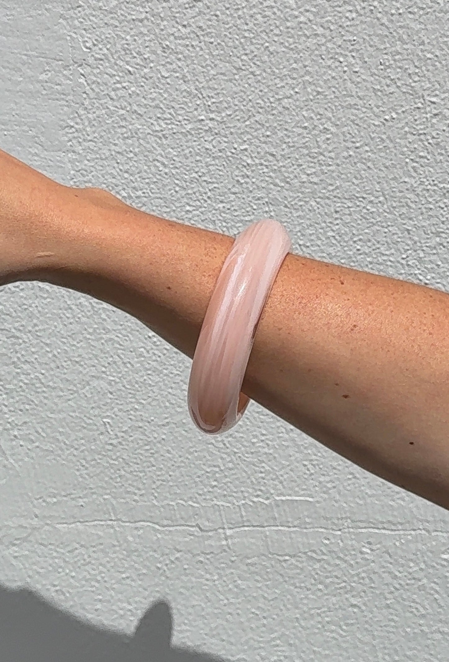 Blush Pink Acetate Bangle Bracelet