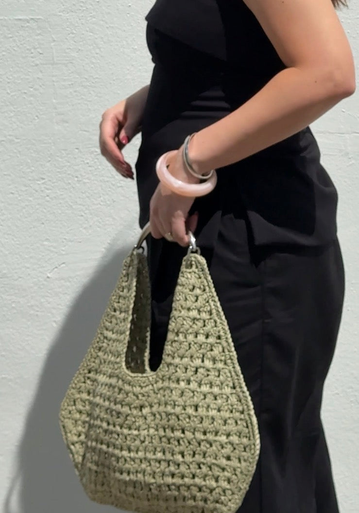 Iris Crocheted Open-Weave Bag (Two Colors)